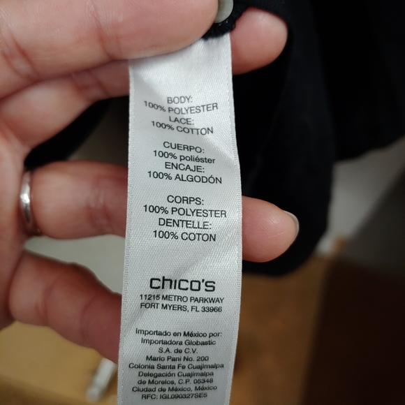 Chico's off shoulder black dress/tunic size 0(S/4) - Picture 5 of 9